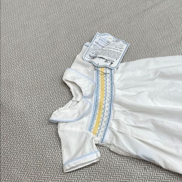 Remember Nguyen White Dress with Blue and Yellow Accents - Picture 4 of 7